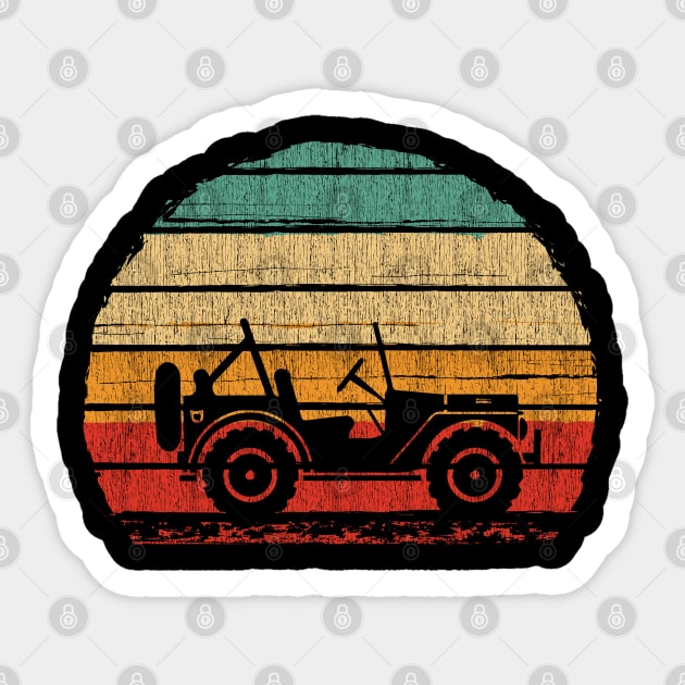 Vintage Retro Jeep Sticker by Dailygrind